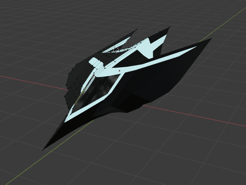 The ship as modeled in Blender.