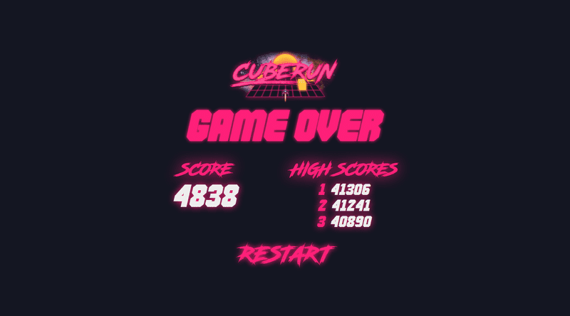 The game over screen.